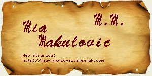Mia Makulović vizit kartica